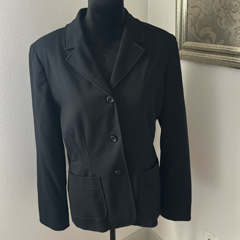 Express black single front three button blazer su… - image 1